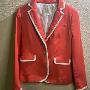 Banana Republic Peach with White trim blazer